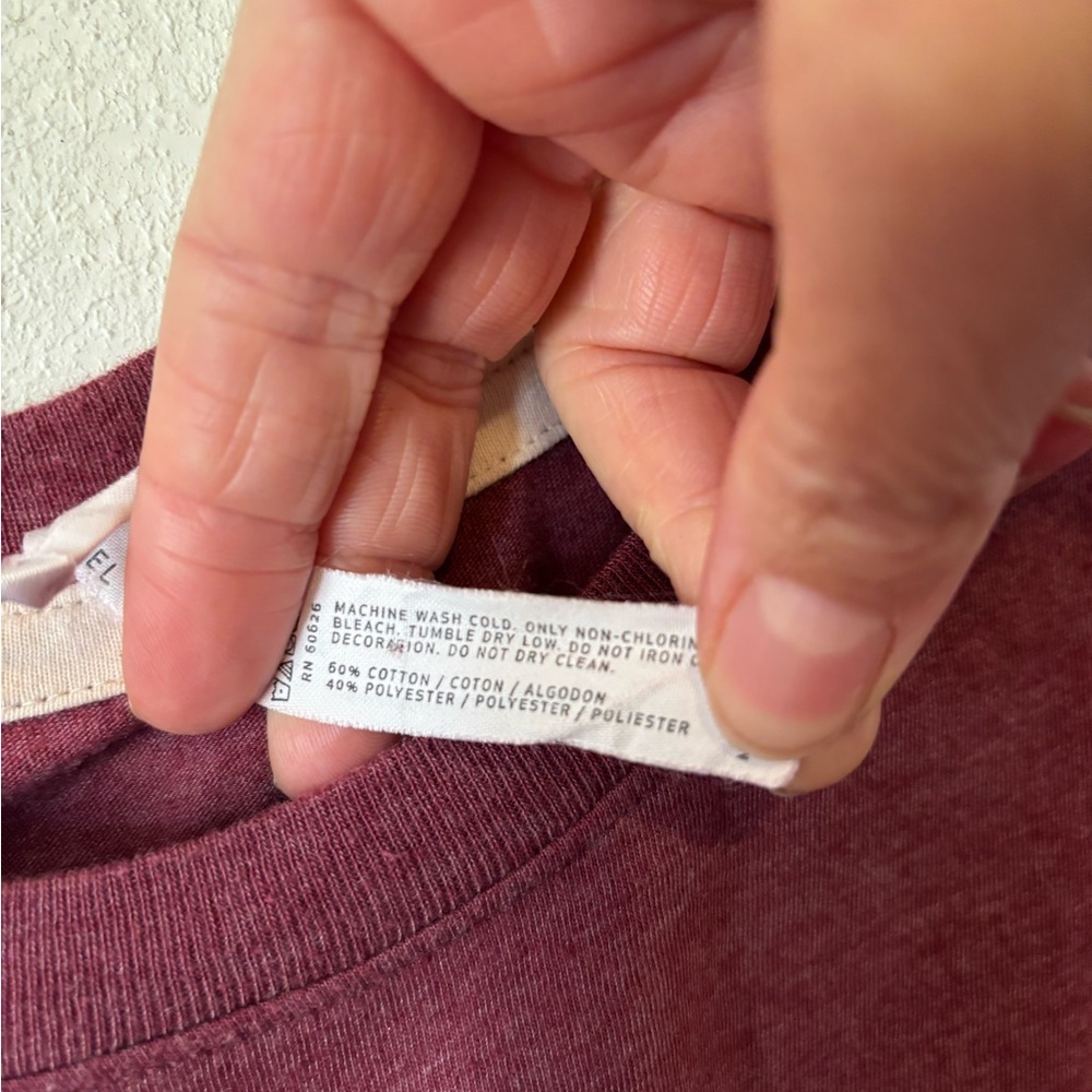 3/$20 Choose Happy Long Sleeve Tee - Dusty Dark Pink - Picture 4 of 4